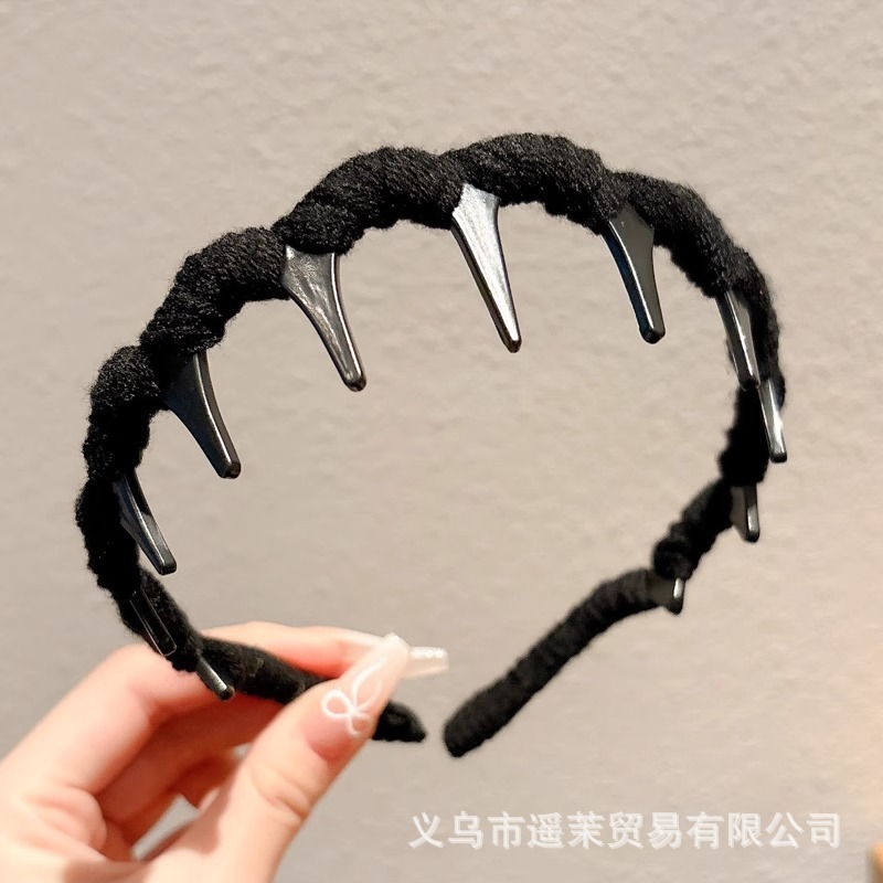 韩系蓬松高颅顶发箍女2025新款波浪带齿洗脸防滑头箍发卡发饰头饰|undefined