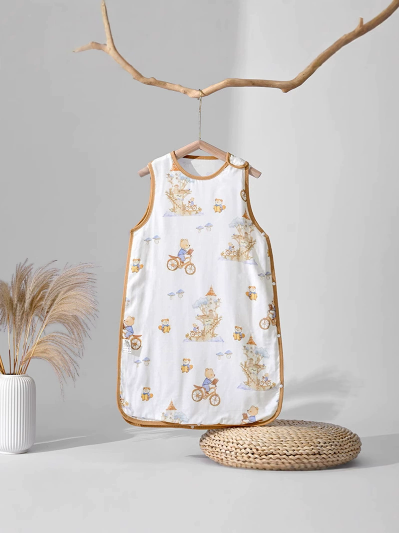 Children's summer gauze sleeping bag, light and thin vest sleevless