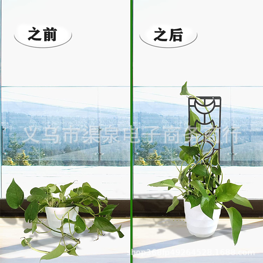 Planta y flor rejilla hierro verde rábano escalada marco lunar en forma de luna extraíble plug-in barra interior planta soporte
