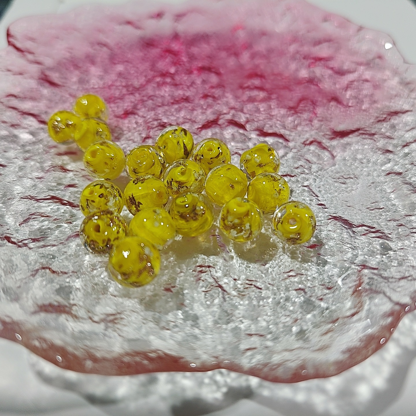 Cuentas de vidrio de arena de oro luminoso perlas sueltas cuentas redondas de cristal accesorios de la joyería de bricolaje pulsera material pulsera de cuentas