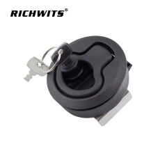 ヨット RV トイレドアロック ボートデッキロック フロアバックルロック 埋め込みプラスチックブラックロック ラウンドロック