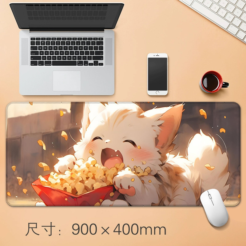源头工厂直销大号鼠标垫创意动漫小猫办公桌垫防滑精密锁边鼠标垫|undefined