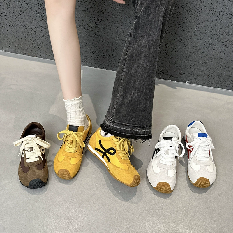 Женская обувь из натуральной кожи с наклонной головкой в стиле ретро, лето 2021, новая уличная универсальная повседневная спортивная обувь на мягкой подошве для женщин