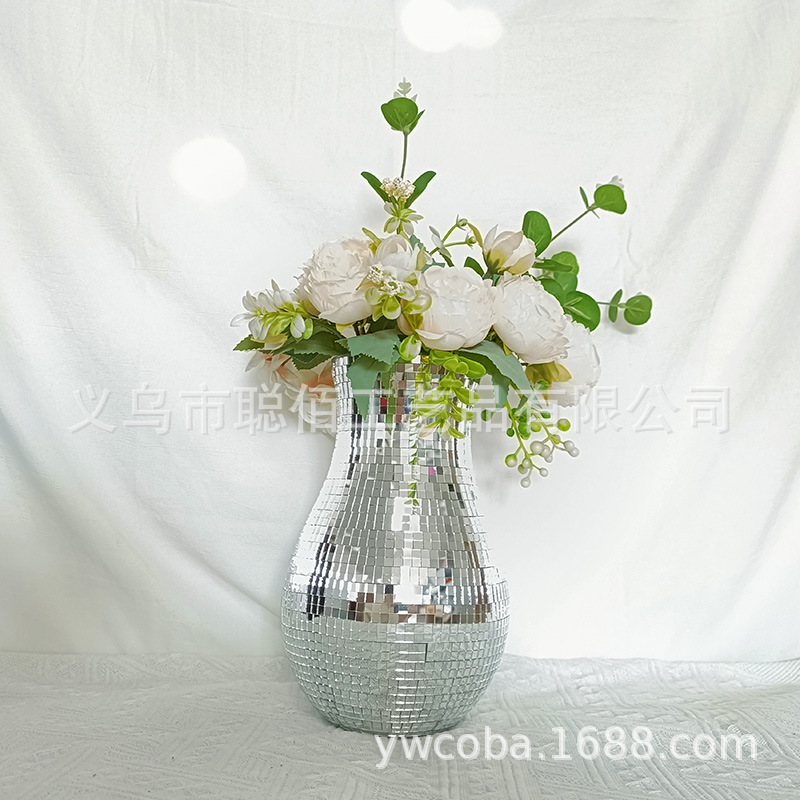 跨境Disco Ball Planter迪斯科镜面球花盆室内摆件