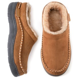 Cross-border Men's Slip-on Soft Slippers Indoor Outdoor Warm Plush Comfortable Home Shoes Fluffy Wide Loafers