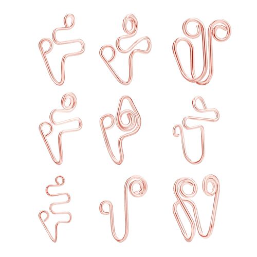 9-Piece European and American Cross-Border Fake Nose Studs Set: Open U-Shape African No-Piercing Nose Clips & Women's Fake Nose Rings