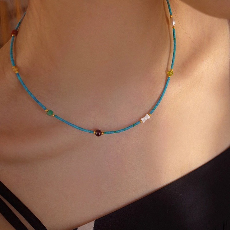 turquoise retro necklace from pearl