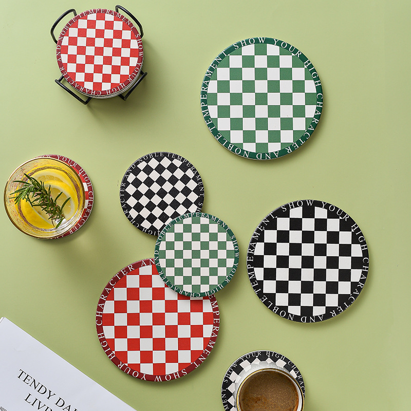 Luz de lujo creativo posavasos de cerámica estera de aislamiento estera impermeable mantel absorbente traje de montaña antideslizante estera de corcho