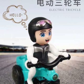 地摊电动万向三轮车灯光音乐360度旋转儿童自行车玩具特技玩具