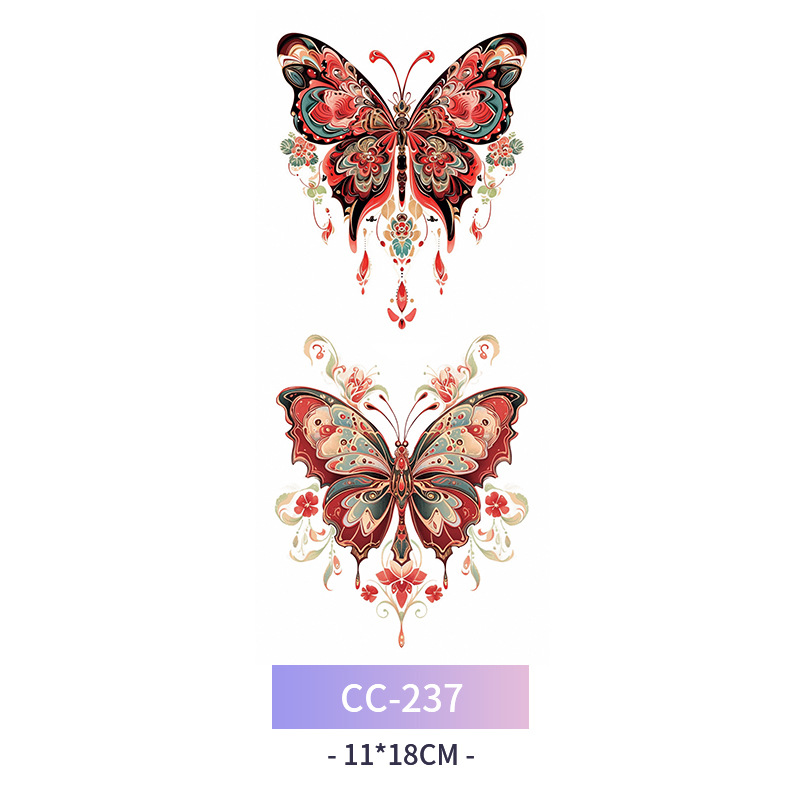 Transfronterizo en stock al por mayor de halloween colorido mariposa tatuaje pegatinas simulación sangrienta cicatriz pegatinas divertidas pegatinas impermeables