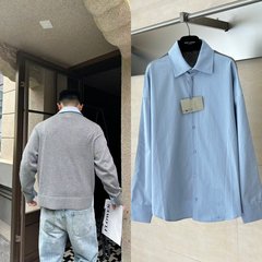 天花板品质 25SS潮牌新款LOW棉质和针织拼接衬衫男女明星同款帅气