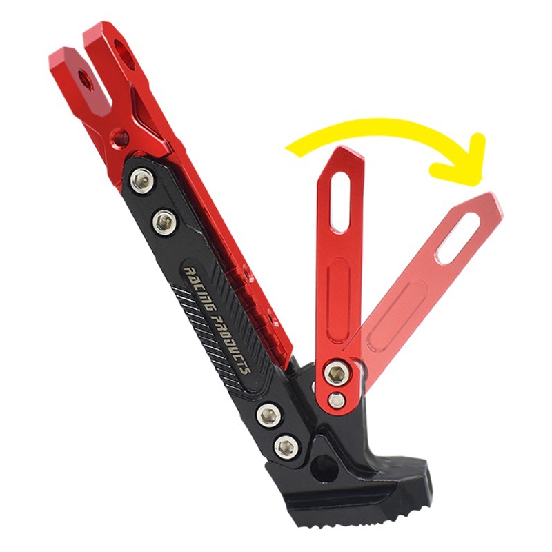 Soporte de pie de motocicleta coche eléctrico soporte lateral ajustable trípode unilateral modificado scooter estacionamiento soporte lateral de aleación de aluminio