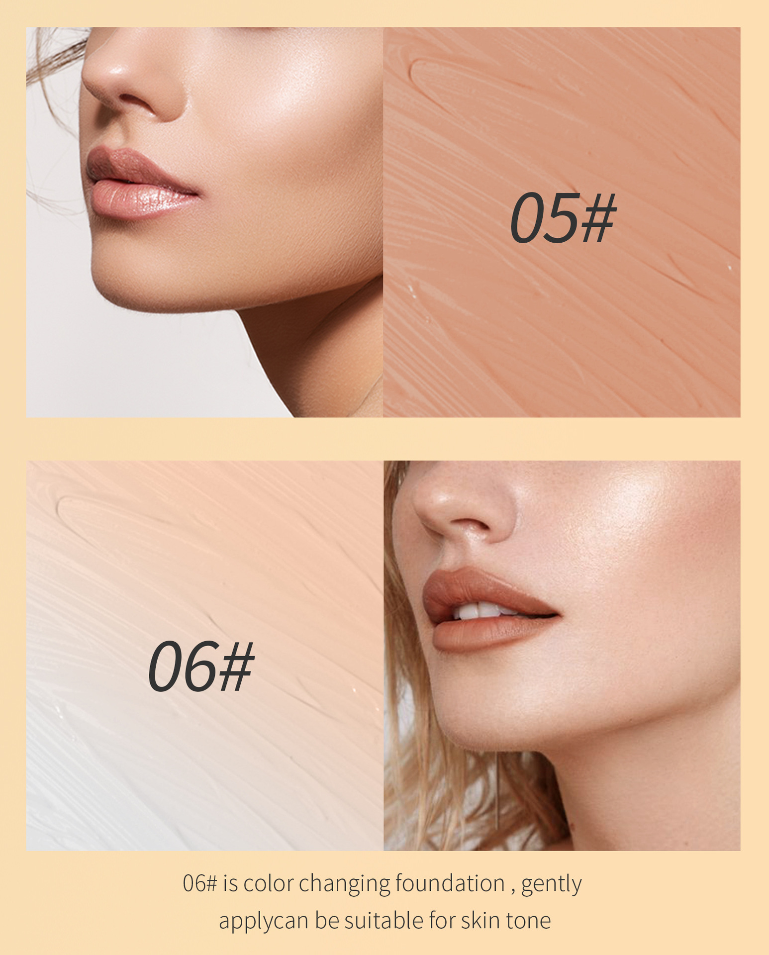 Hellokiss Concealer Foundation Moisturizes, adheres well and naturally brightens the wheat bronze color. Temperature-adjustable Foundation cross-border undefined
