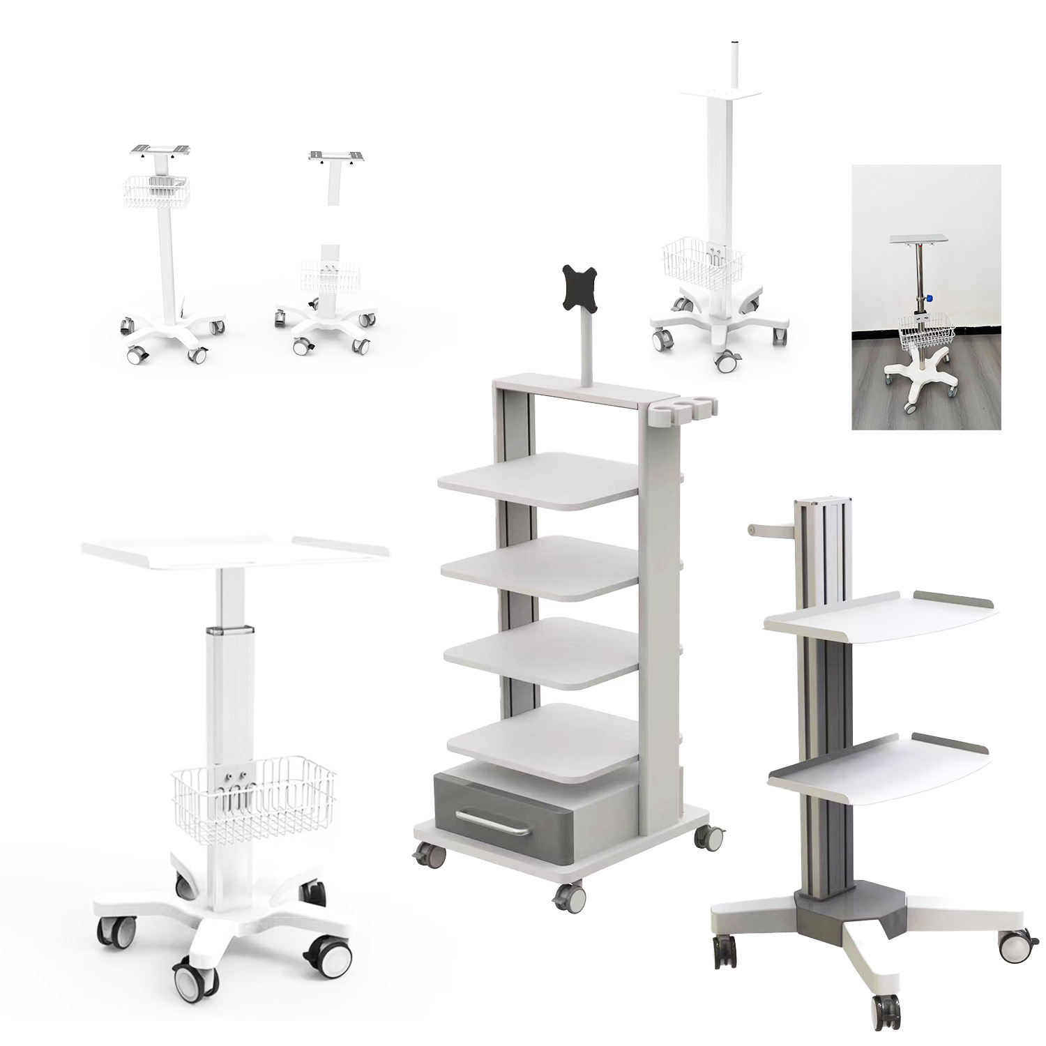 免费生成3D效果图内窥镜监护仪心电图B超推车支架仪器推车定制