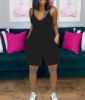 Solid color black shorts