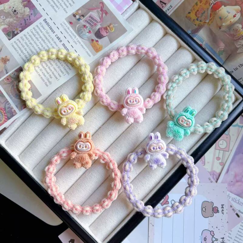 キュートでかわいいネットセレブラブブヘアバンドカラフルな編み込みヘアロープインガールスイートカップル親友ヘアロープヘアアクセサリー|undefined