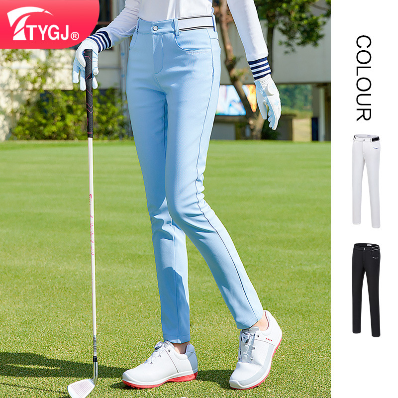 TTYGJ autumn and winter New velvet golf women's trousers warm stretch slim fit sports pants