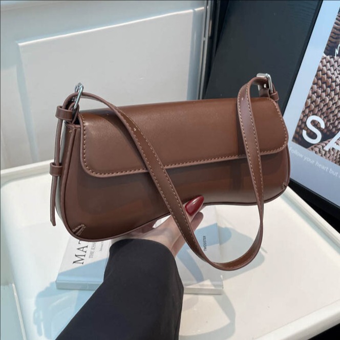 French-Style Minimalist Retro Flip Underarm Bag for Women 2025 Autumn Trendy Versatile Work Commute Tote Baguette Bag