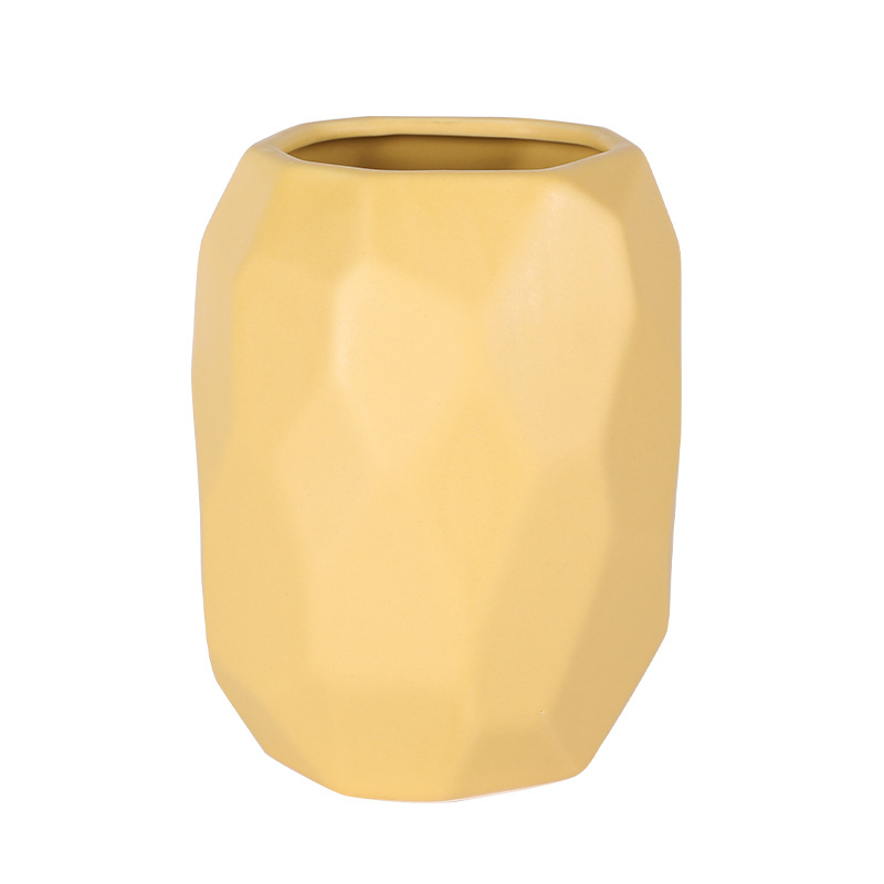 Nórdico simple geométrico Morandi florero arte cerámica decoración hogar sala de estar flor arreglo flor seca Mesa Decoración