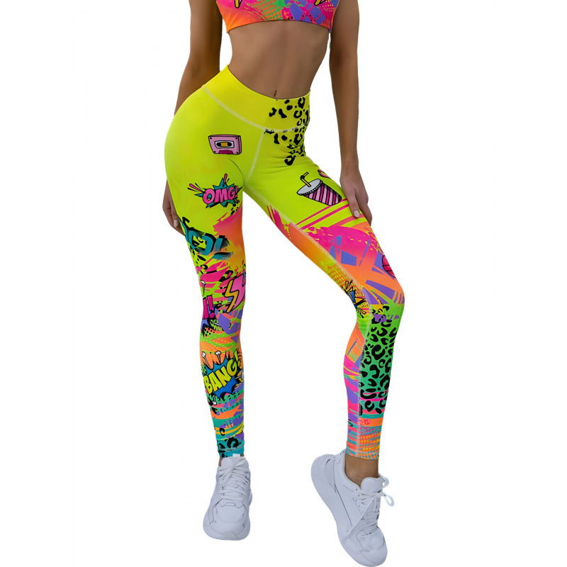 Transfronterizos Europa y Estados Unidos impresa pantalon de calzado de calzado de mujer elevación de cadera apretada bottom diaria pantalones deportivos casuales 2026