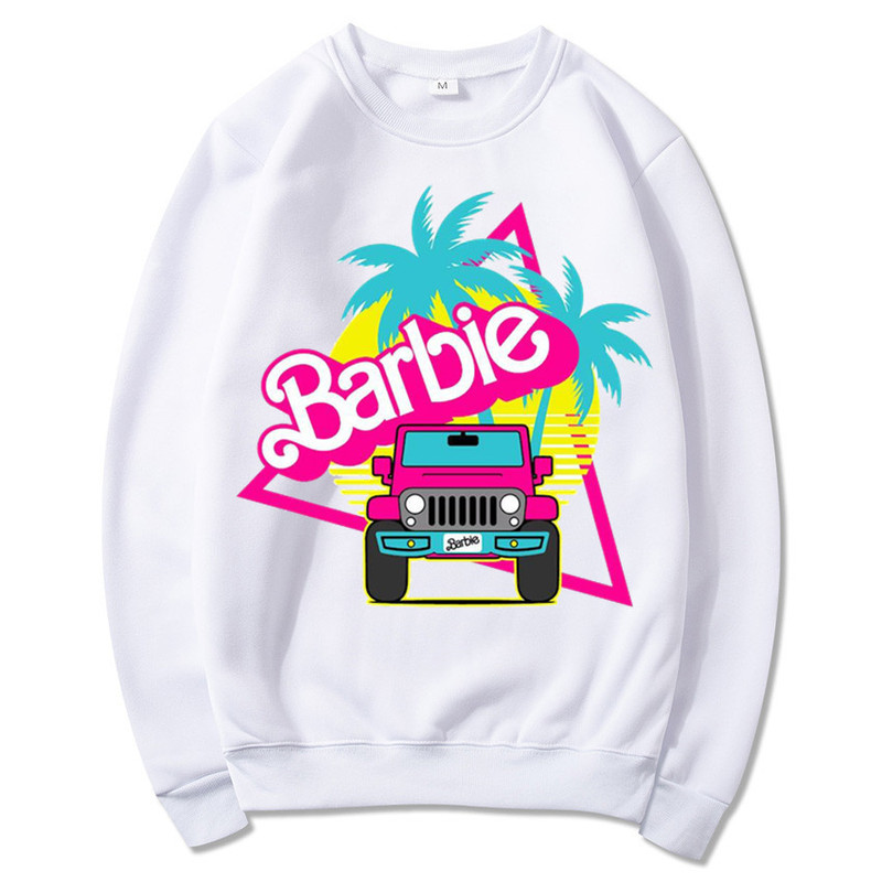 Cross-border Amazon barbie come on English letter printed round neck long sleeve men's and women's hooded sweater