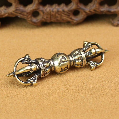 Brass Six Sons Mantra Vajra Lotus Horsehead Mingwang Creative Handmade Collection Toy Toy Car Hanging Key