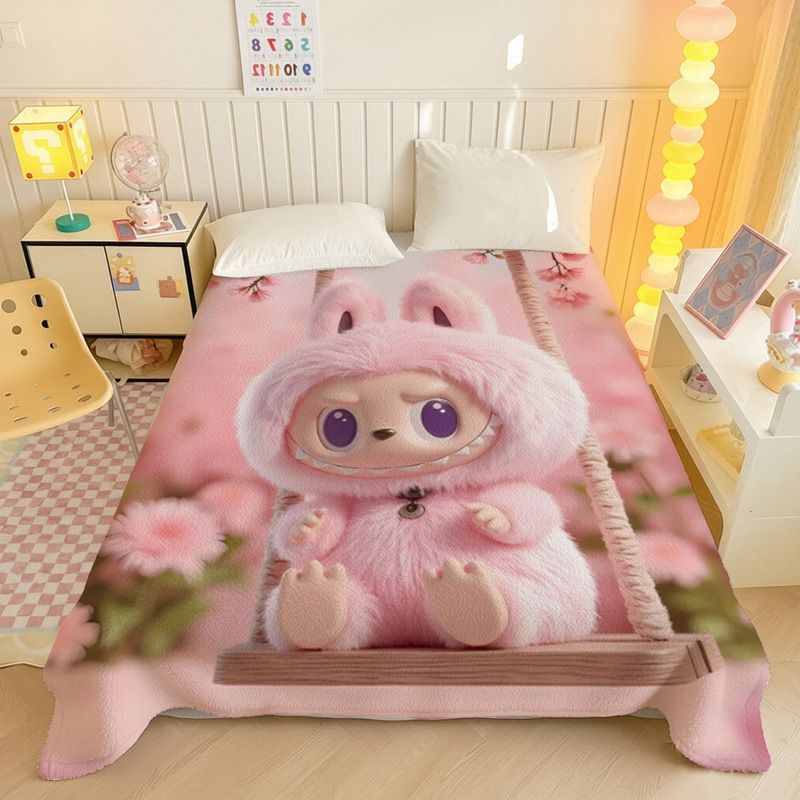 Internet Celebrity Fleece-Lined Baby Skin-Friendly Velvet Bed Sheet Milk Velvet Thickened Mattress Protector Autumn and Winter Bed Cover 1.8m Bed Set