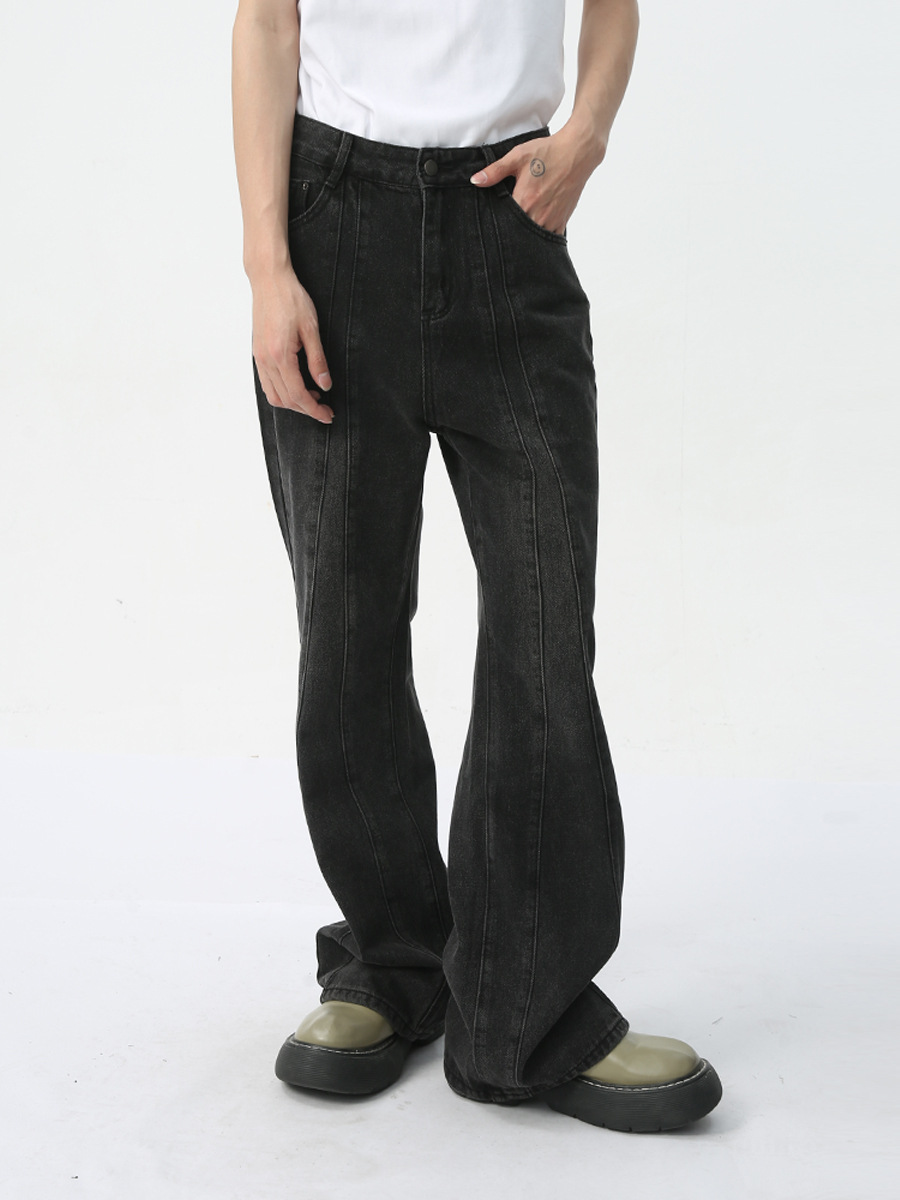 MTLCLOTHES Hombres| 2024 primavera nuevo producto nicho Zhongwei La diseño de empalme retro caída sensación de la moda jeans