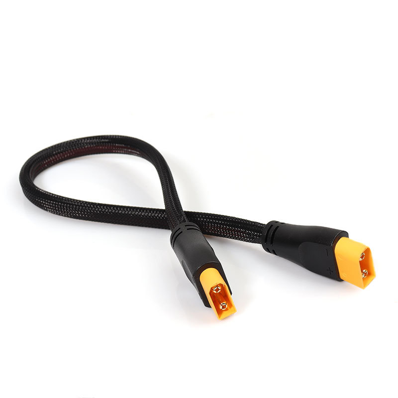 Electric Vehicle Xt90 High-Power Conversion Connector 8Awg 9Awg with Flame-Retardant Mesh Integrated Male-Female Extension Cable