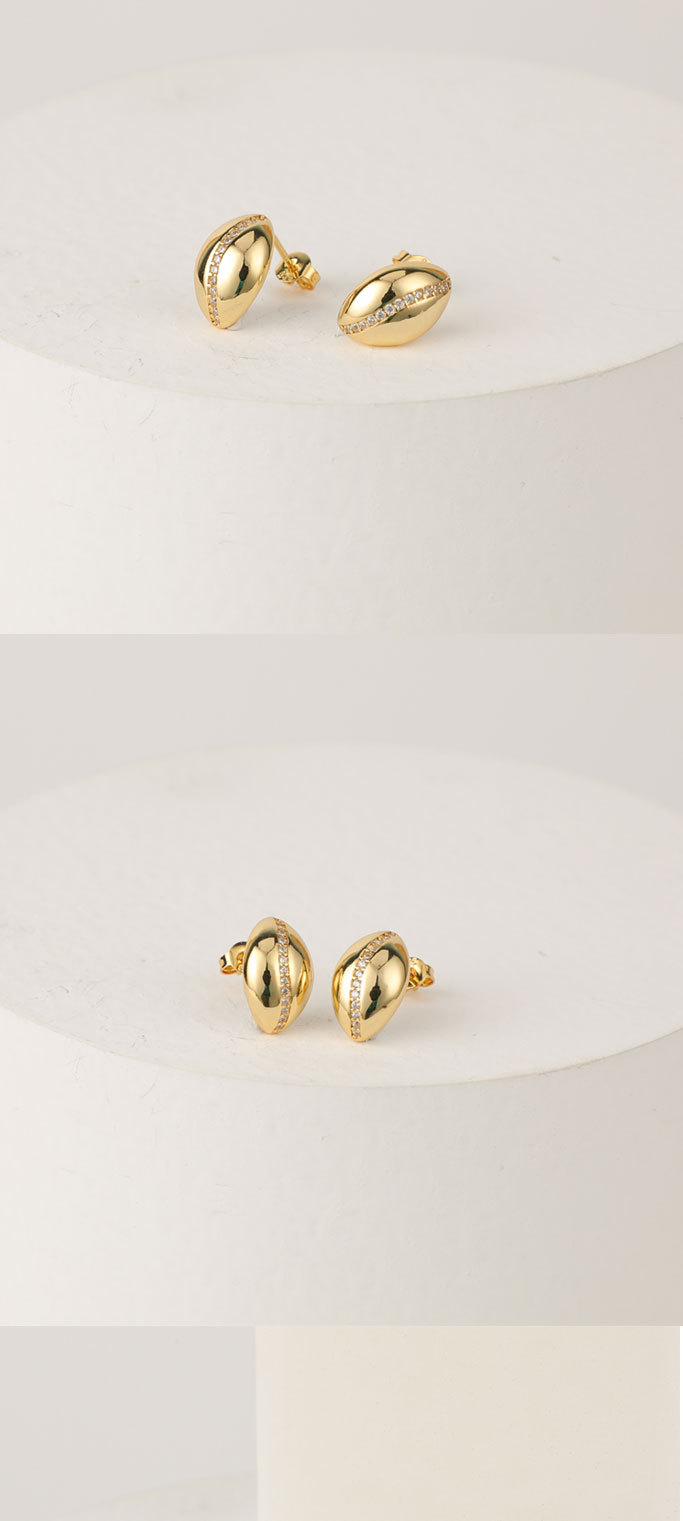New brass gold-plated 14k real gold fashion copper earrings