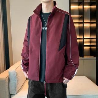 定制2024春秋季新款潮流青少年男女休闲百搭爆款防水拼接立领夹克