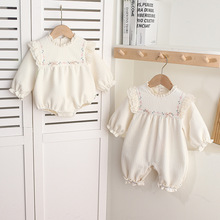 婴儿衣服包屁衣秋装女宝宝连体衣三角哈衣公主幼儿春秋季外出爬服