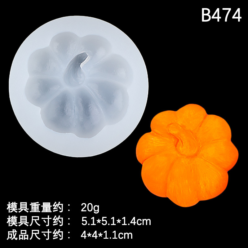 Halloween Calavera Calavera Calavera Calabaza Molde de silicona Chocolate Funda de caramelo Molde de decoración de yeso de aromaterapia