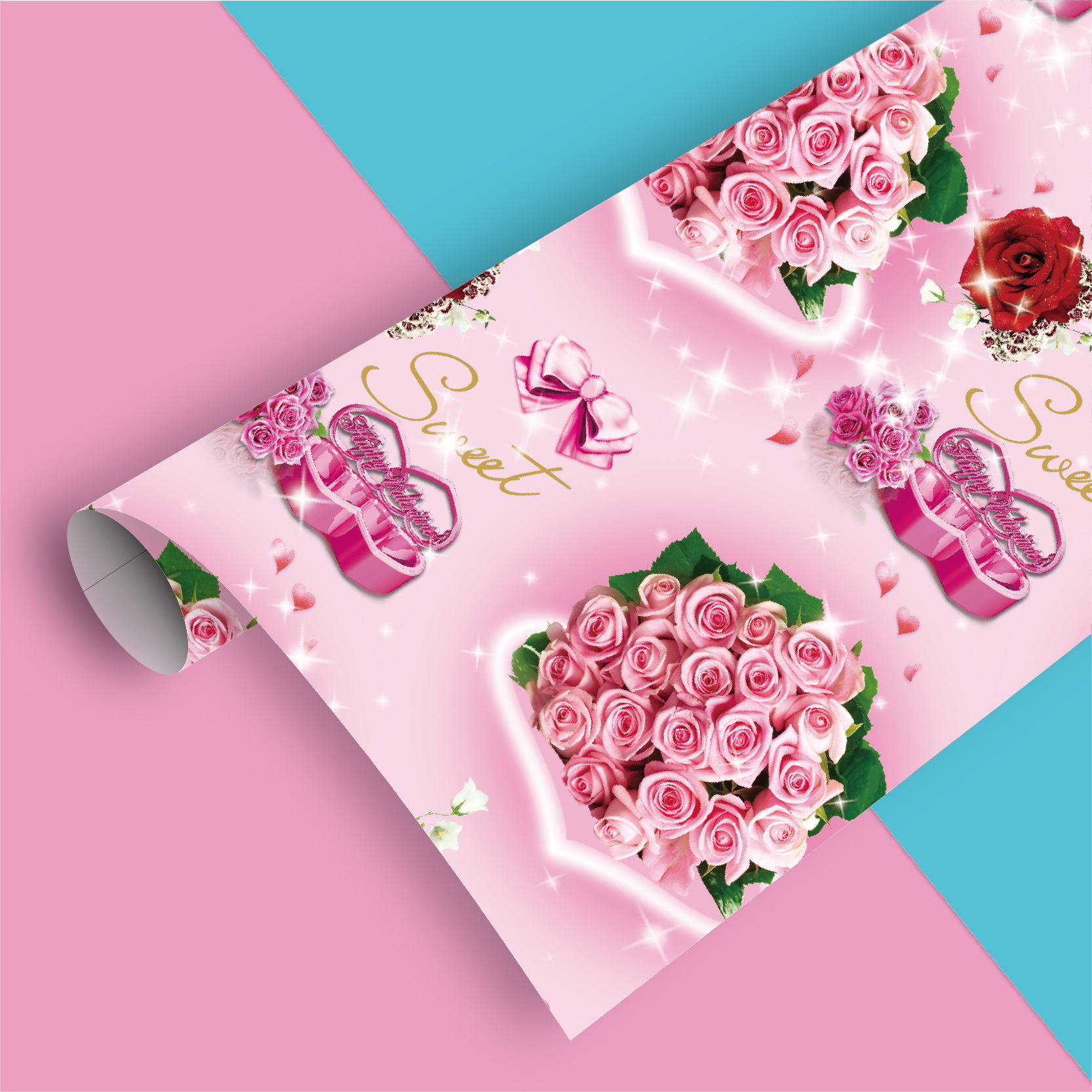 51*74CM flores y plantas amor Día de San Valentín Día de San Valentín Día de la madre Día de la madre Regalo de cumpleaños Caja de regalo de decoración Papel de regalo