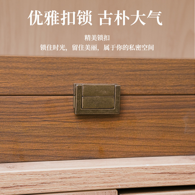 多格木质收纳盒高档黑胡桃木色多格首饰珠宝收纳首饰盒透明展示盒|undefined