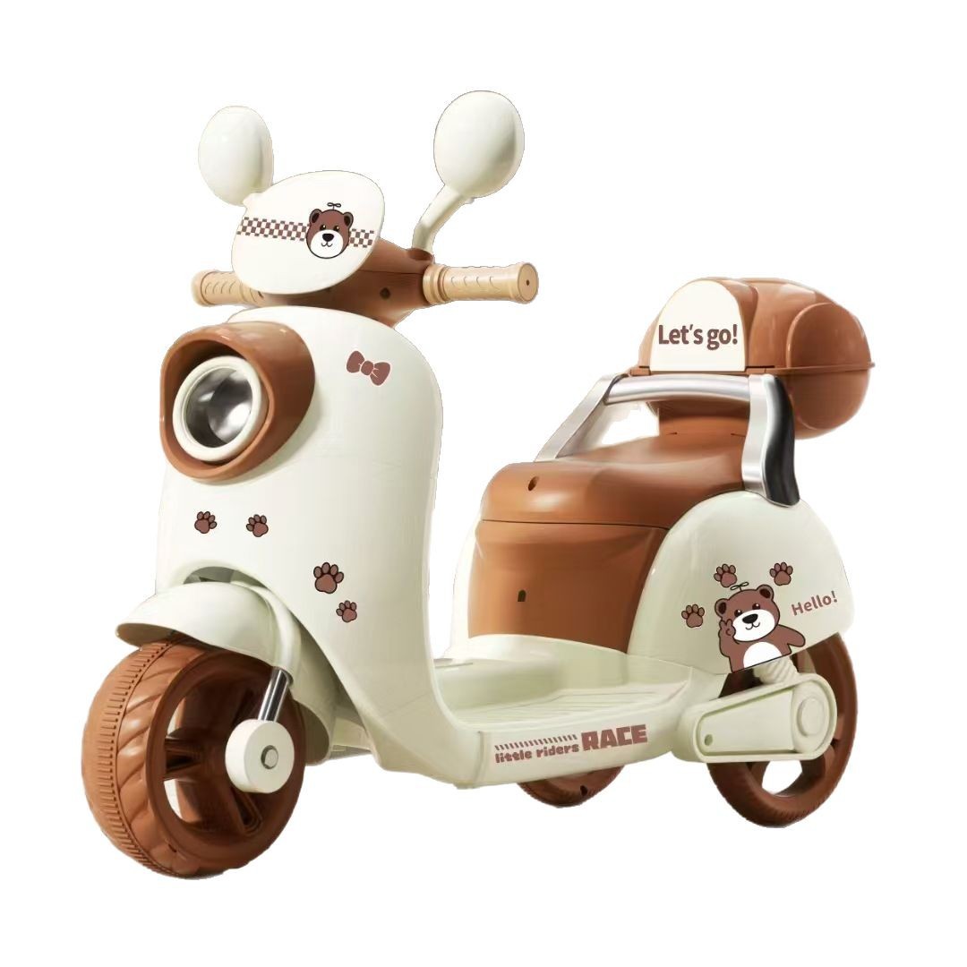 Motocicleta eléctrica para niños, triciclo recargable, juguetes de control remoto para bebés para hombres y mujeres