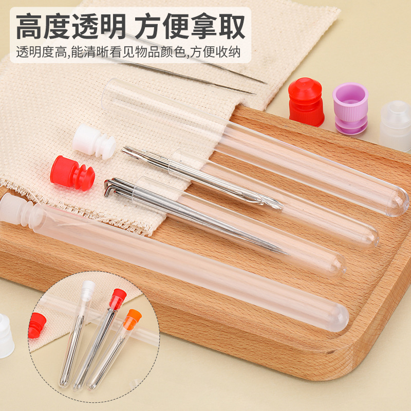 Frasco organizador transparente para agujas