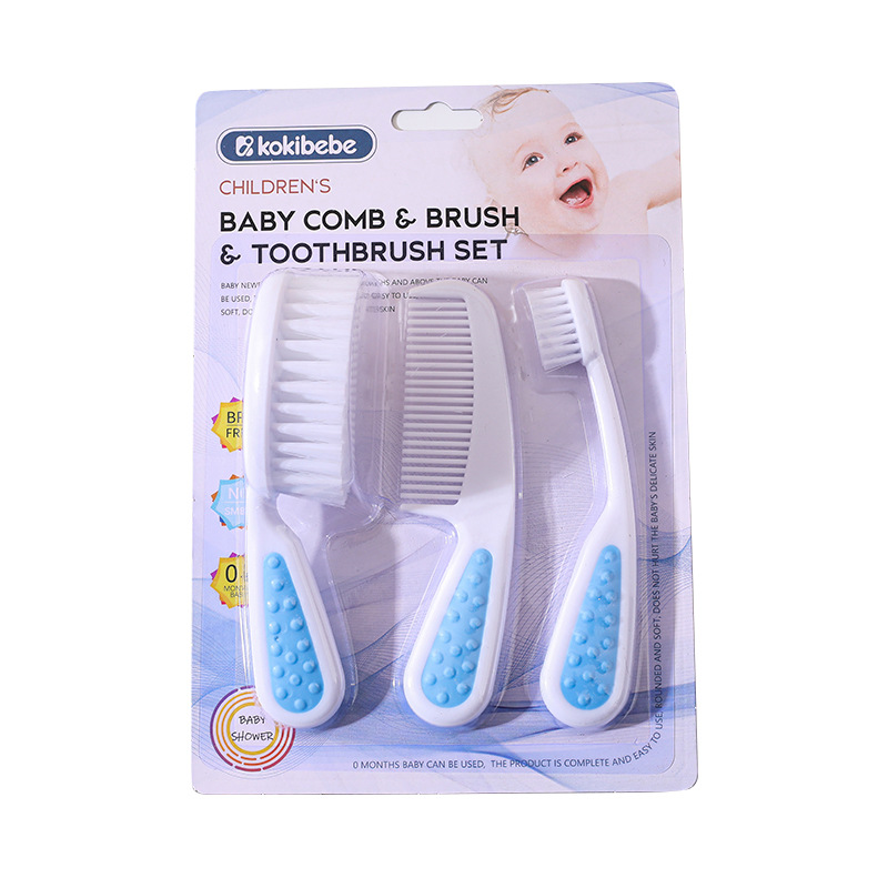 Embalaje en inglés cepillo de dientes recién nacido cepillo de dientes de masaje limpio recién nacido conjunto de pantalones redondas