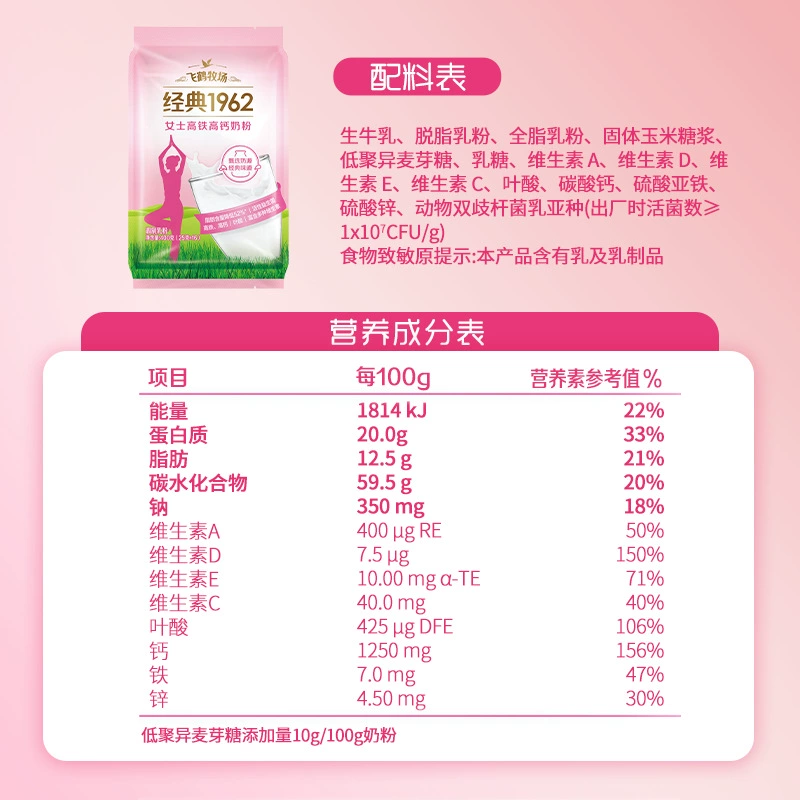 Молочная смесь Feihe для ladies? Уточню: исходная строка содержит брендовую часть и характеристики. Правильный перевод будет: "Молочная смесь Feihe для женщин 400 г: быстродействующий железо и высокий кальций, взрослая женская фолиевая кислота пробиотическая молочная порошок [завод Бали]"