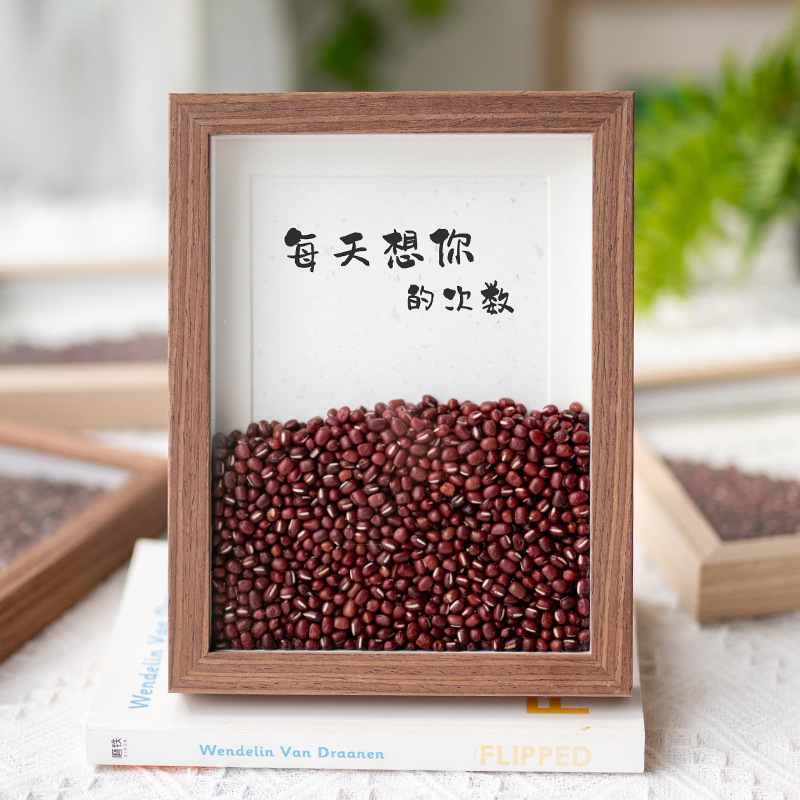 Red bean photo frame set up a small red book with the same number of times every day think of you creative handmade diy picture frame wall wholesale