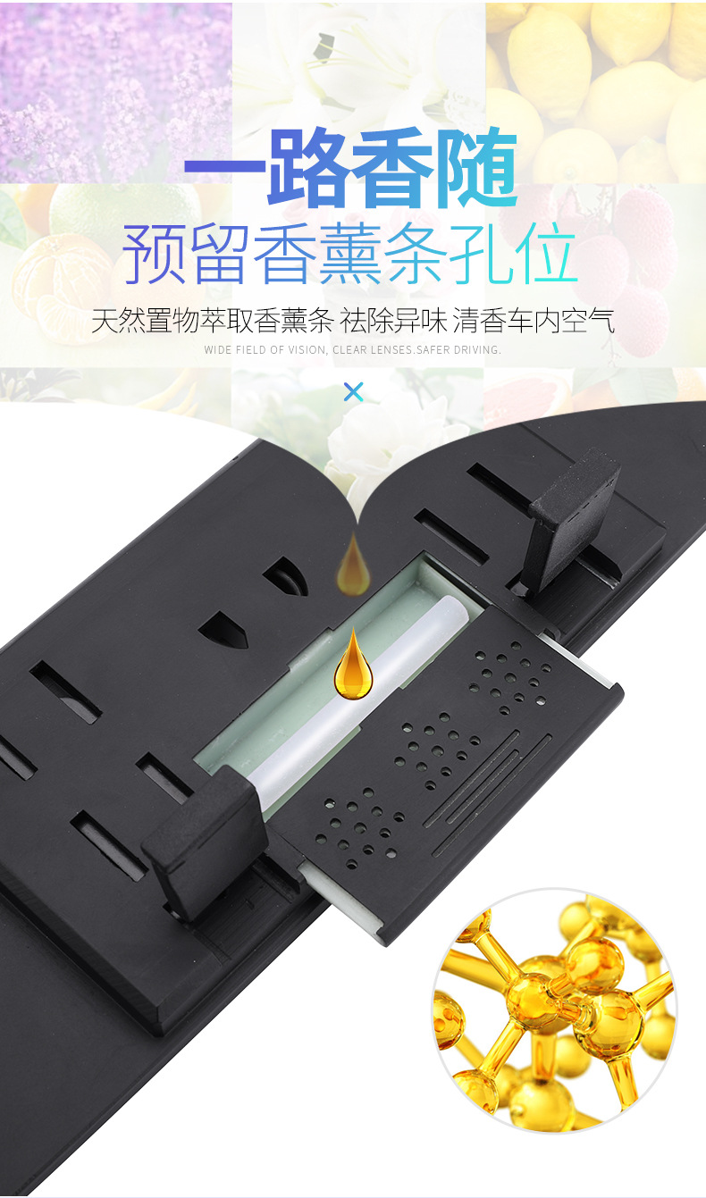 Car Modified Interior Reversing Mirror, Large Field of View Rearview Mirror, Interior Rearview Mirror, Reversing Anti-Dazzle Blue Mirror Reflection