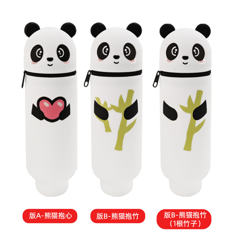 Estuche de lápices de silicona con diseño de panda