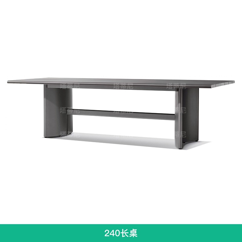 Mesa y silla de madera maciza al aire libre, patio villa, mesa larga de ocio al aire libre, terraza de jardín al aire libre, combinación de mesa impermeable y protector solar image 12