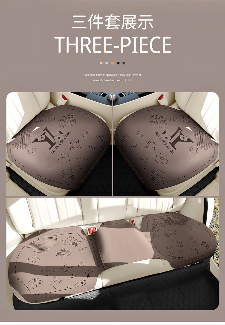 26 Types of Car-Specific Three-Piece Set of All-Season Suede Non-Slip Breathable Seat Covers for Driver, Passenger, and Rear Seats