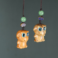 紫檀檀香木生肖牛手机挂链卡通绿檀木质包包u盘饰品情侣配饰挂件