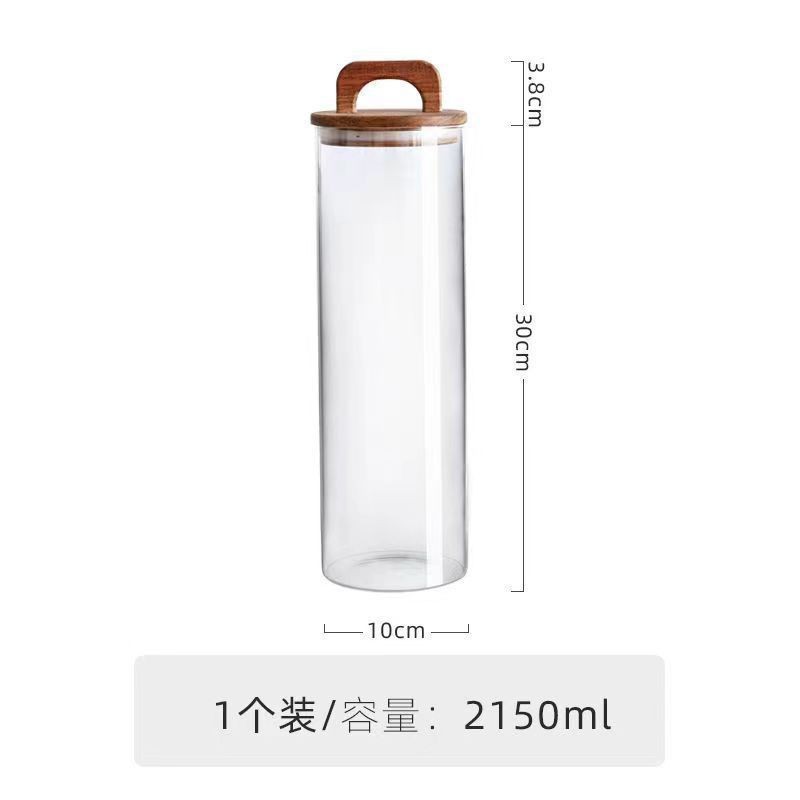 Suministro spot lata de té alta borosilicona vidrio sellado lata de vidrio multi-especificación lata de vidrio redonda lata de té tanque de almacenamiento