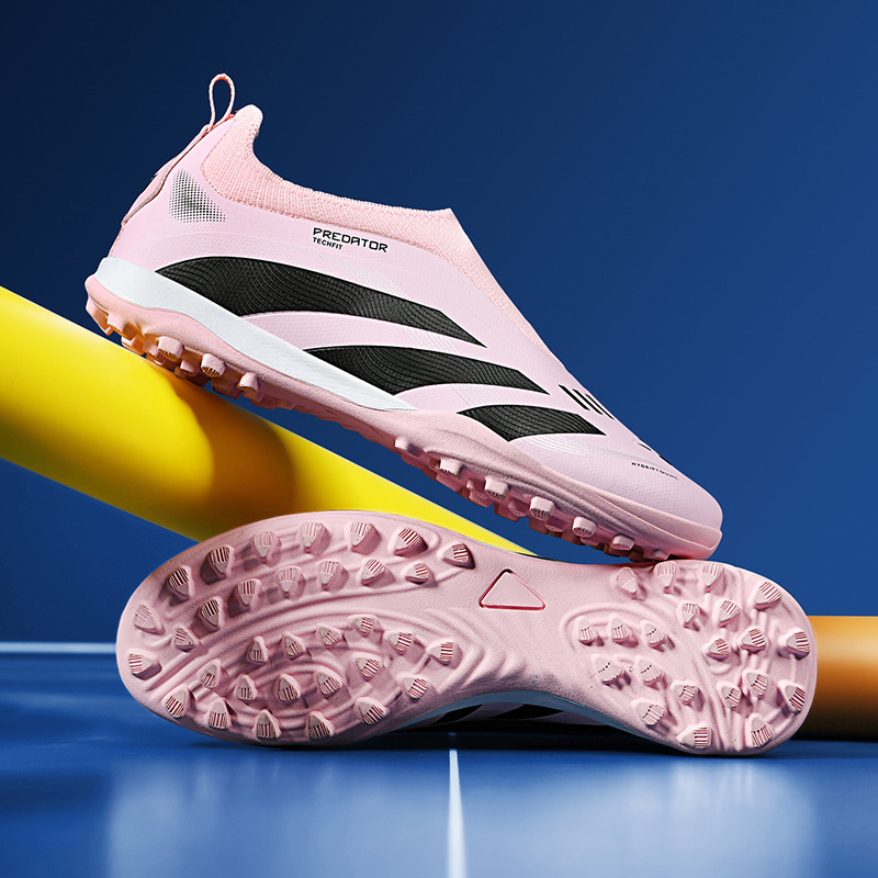 Tenis de Fútbol de Corte Bajo de PU y Caucho Ligeros para Césped Natural y Artificial