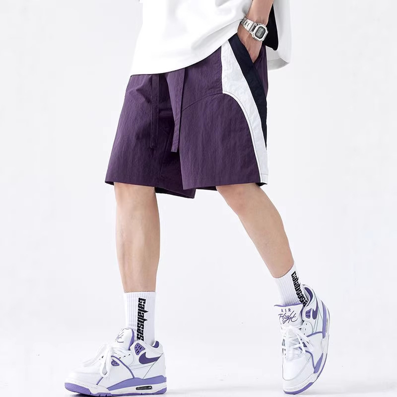 Hot-Selling Summer New Style Patchwork Sports Shorts for Men, Trendy Brand, Versatile, Loose, Casual, Thin Shorts for Men