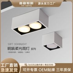 led明装筒灯无主灯客厅双头免开孔吸顶天花灯GX53方形四头斗胆灯