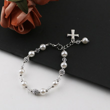 韩版新款儿童手链 简约珍珠钻球串转运珠手链 甜美香巴拉手环